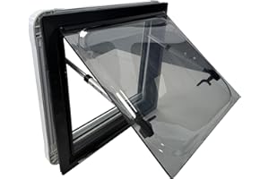 FORÇA S.O. Camper ULTRA FLAT Doppel Acryl Ausstellfenster Fenster 500x400 Einbaufenster VANLIFE ultraflach - Acrylglas - Aluminiumprofil - Verdunkelung und Insektenschutz - Passagierseite - Wohnmobil