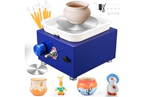 VAYOTOY Töpferscheibe Elektrisch, 2000 U/min Einstellbare Töpferscheibe, Elektrische Scheibe aus Aluminiumlegierung, Töpferscheibe Kinder mit Formwerkzeug für Kinder und Erwachsene