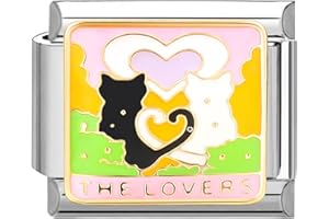 Hoomall Italian Charm Bracelet Charms Fußkettchen Halskette Armband Schmuck Selber Machen 10x9mm Silber Edelstahl Italian Charms DIY Modul Charm Abnehmbare