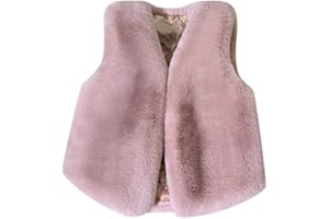 LootenKun Manteau BéBé Enfant Fille GarçOn Fourrure Hiver Chaud ÉPais Parka Mode Mignon Sans Manche Veste Couleur Unie Polaire Gilet Coat 18 Mois-7 Ans