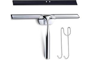 ‎LOVE-KANKEI Love-KANKEI Duschabzieher Edelstahl Fensterabzieher Duschwischer mit Gummilippe, Inkl. 1 Ersatzlippe und 1 Haken