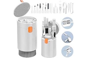 LA BRODÉE Cleaning Kit, 20 in 1 Keyboard Laptop Pen Cleaner Kit, Computer Tech Cleaning, Electronic Screen Cleaner Multi-Tool for Cleaning Mobile Phones, MacBook, Earbuds, Camera Lens, Computer Monitor-(White)