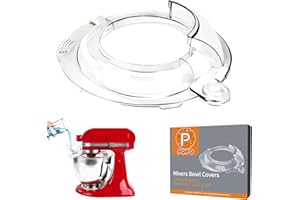 PQPO Escudo Vertedor Compatible con la Batidora Kitchen Aid Tilt Head 4.5-5Quart, Tapa Plegable Completamente Cerrada para el Bol de la Batidora