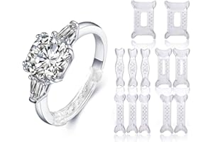 LIPIODOL 12 Pièces Ajusteurs de Taille de Bague, Réducteur de Bague, Réducteurs Bagues Invisible pour Bagues Lâches, s'adapte à toutes les bagues femmes et hommes