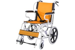 SJAPEX Leicht Aluminium Rollstuhl, Zusammenklappbar Leichtgewichtrollstuhl, mit Handgriffen zum Bremsen, Kippschutz Größe 45 Cm, Ultraleichter Rollstuhl Nur 11 Kg