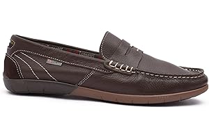 Pecellin Peinado - Zapato Naútico Piel - Calzado Hombre - Muy Cómodo - Zapato Casual Urbano - Color Marrón