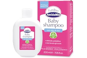 Euphidra - AmidoMio Baby Shampoo, Delicato e Protettivo, Capelli Puliti e Morbidi, per una Cute Sana e Idratata, per Lavaggi Frequenti e Pelli Sensibili, 200 ml