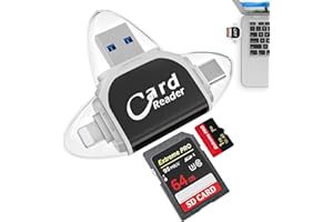 LYPPUL Multi-Port 4 in1 Universal SD TF Card Reader, USB 3.0 External Memory Card Readers, SD/Micro SD Card Reader for Android Phone Computer, Micro SD Card Camera Memory Card Reader…