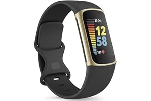 Mugust Cinturino per Fitbit Charge 5 Uomo Donna, Cinturino di Ricambio Sportivo Regolabile Soltanto per Fitbit Charge 5(Small,Nero)
