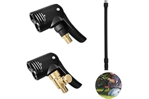 WOKICOR 2 Pièce Adaptateur de Valve de Pneu Voiture, Gonfleur Valve Tube Pompe à Vélo Tuyau d'Extension Cordon Embout Gonflage Pneu Voiture Buse en Laiton Gonflée Convient Voitures VéLos Pneus Moto Gonflage