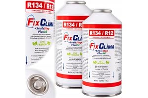 FixClima R134A SealsStop + PlusOil luftkonditioneringspåfyllningsgas för bilar 1994–2016