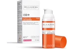 Bella Aurora Protector Solar SPF 50+ Facial Anti-Manchas Piel Normal Seca, 50 ml | Crema Protección del Sol Cara | Bloqueador Solar
