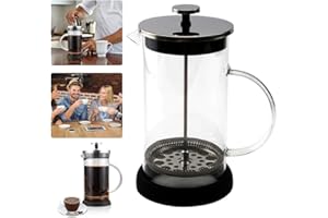 FENYW Caffettiera Francese con Tripli Filtri 600ml French Press Macchina Caffe, Francese Caffettiera, Caffettiera a presso-filtro Vetro Coffee Pot per Coffee Shop Ristorante BarCaffettiera