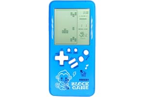 TAQY Modèle de Dessin animé Mignon Console de Jeu en Brique Jeux Multi-Blocs intégrés Machine de Jeu de Poche rétro Jeu électronique pour Enfants Jouets Portables Cadeaux pour Les Enfants (Blue)