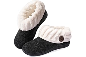 Wishcotton Chaussons Mignons et Confortables en Feutre et Mousse à mémoire de Forme pour Femme