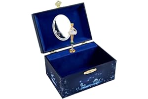 Trousselier - Carillon Ballerina - Carillon Portagioie Bambina Ragazza - Carillon Bambina Fosforescente - Musica Lago dei Cigni - Porta Gioie Bambina Blu - Ballerina Regalo