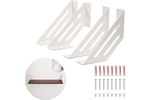 MAD S.R.L. MAD 4 Staffe per Mensole Angolari Bianche, Supporti a Muro Resistenti, Reggimensola con Viti e Tasselli di Fissaggio (Big 18 cm, Bianco)