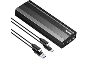 ‎FIDECO FIDECO M.2 NVME SATA SSD Gehäuse, M.2 Gehäuse USB 3.1 Gen 2 für 2230 2242 2260 2280 NVMe/SATA SSD mit M-Key/ M+B Key, Unterstützt UASP