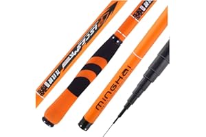 LUOSHUAI Cannes à PêChe à Main Tige de pêche télescopique de la Fibre de Carbone Polon-Carpe Ultralight Super Dur Travel 3.6/4.5/5.4/6.3/7.2m Canne A Peche Au Coup (Color : Orange, Length : 4.5 m)
