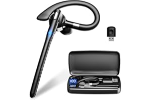 Mosyxe Manos Libres Auricular Bluetooth V5.4 con ENC Micrófono, Más de 180 Horas de Reproducción Bluetooth o USB Dongle PC, Micrófono Giratorio y Cancelación de Ruido Auriculares