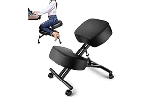 Himimi Kneeling Chair Ergonomic with Thick Memory Foam Cushion, Height Adjustable Office Stool, Knee Support Chair to Relieve Back Pain & Improve Posture, Brake Casters, for Home & Office