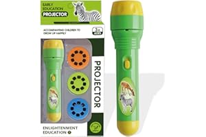 WEGLOK Kinder Projektor Taschenlampe Tier Spielzeug zum Wand Decke Zelt Lehrreich Wissenschaft Einstellen Tier Geschenk für Junge Mädchen ab 3 Jahre mit 3 Blätt Tattoos (Tier)