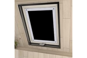 Eurohome 100% Verdunkelung Dachfenster Rollo ohne Bohren Sonnenschutz Verdunkelungsrollo mit Saugnäpfen für Velux-Fenster Schwarz 37x73cm für C04/104