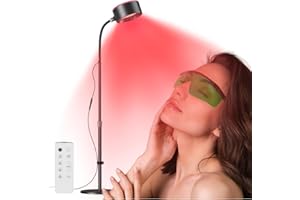 Sanfant Rotlichtlampe Wärmelampe Drei Behandlungsmodi Wohltuendes und Wärmendes Infrarotlampe Therapie Einstellbarer Winkel und Höhe für Gesicht Muskeln und Körper (Schwarz)