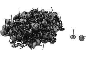 UXCELL sourcing map 200pcs Clou Tapissier Pointe Tapissier Clou Tapis Punaise pour Meuble Mobilier Décoration métal Noir 9 x 15mm