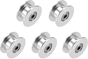 WINSINN GT2 Idler Pulley 20 Toothless 3mm Bore 6mm width Timing Pulley Wheel Aluminum For 3D Printer (Pack of 5Pcs)