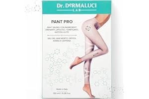 ‎DR. DERMALUCI LAB Anti-Cellulite-Entwässerungsstrumpfhose Einzelset | 1 Anwendung: 1 Entwässerungsbehandlung | Totes Meersalz/Brennnessel/Efeu/Koffein |Natürliche Inhaltsstoffe |1 Einweg-Tanga+1 Pantalon aus Cartene