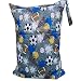 NovoGifts Large Travel Wet and Dry Cloth Diaper Zipper Bag Waterproof Washable Reusable 14x11.5"