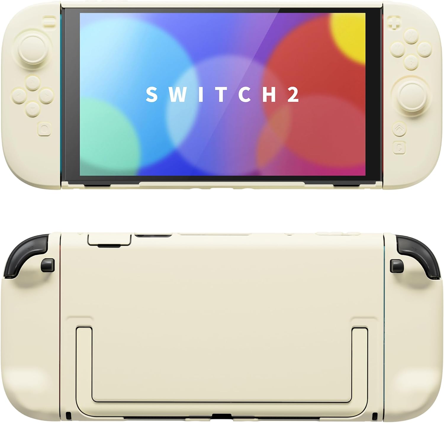 PlayVital Funda Protectora para Nintendo Switch 2 - Carcasa Rígida con Tapas para Joystick, Pegatina y Botones, Compatible con Dock, Antirayaduras y Antigolpes (Amarillo Antiguo)