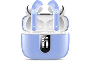 IKT Auriculares Inalámbricos Bluetooth, Auriculares Bluetooth 5.3, 4 Mic con Reducción de Ruido ENC, 50H con Graves, Cascos Inalambricos Bluetooth IP7 Impermeable, Carga Rápida USB-C, Ajuste Cómodo