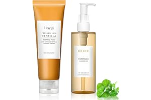 BEINUP 2 Pezzi Centella Skincare Set, Madagascar Centella Cleansing Oil, Centella Detergente Viso, Centella Oil Cleanser, Delicato e Leggero, per Pelli Sensibili e a Tendenza Acneica