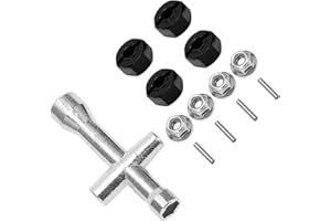 DILWE Adattatore per mozzo ruota esagonale, adattatore esagonale da 12 mm per auto RC in lega di alluminio + ferro per/Axial/Hsp/Redcat/Hpi(Nero)