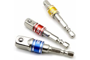 WOLOVO Lot de 3 adaptateurs de douilles à choc pour tourne-écrous 1/4", 3/8" et 1/2"