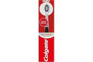 COLGATE - Brosse à dents manuelle Max White Ultra - Brins infusés au charbon - Conçue pour éliminer les taches en surface