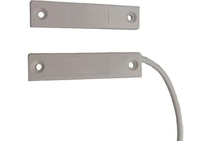 Glac Store® Contact magnétique blanc rétractable universel 53 mm pour tout type de centrale alarme antivol filaire pour cadres de porte fil de 110 cm de long