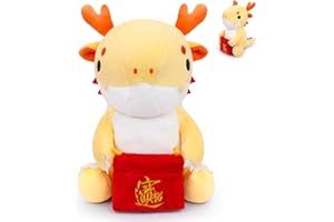 MUFEIRUO 2024 Chinese New Year Dragon Plush Zodiac Doll, Chinese New Year Decoration, Dragon Stuffed Animal Toy for Spring Festival Chinese New Year Gift