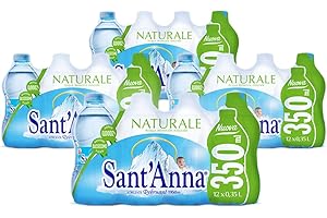 Acqua Sant'Anna Pack 0,35L Naturale | 48 bottiglie formato da borsetta | Acqua Minerale Naturale Oligominerale Minimamente mineralizzata | Bottiglie di Plastica 100% Riciclabile
