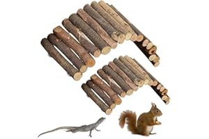 WENROU 2 Stück Hamster Kletterspielzeug, Kletterleiter für Hamster, Hamster Holzleiter, Pet Ladder Bridge, Für Hamster, Mäuse, Papageien, Igel, Meerschweinchen, Wellensittiche, Nymphensittiche, 2 Größe