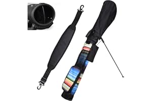 BIG TEETH Golfständer Sunny Bag Leicht Austauschbar für Männer Frauen Starre Pitch and Putt Tragetasche mit wasserdichter Regenabdeckung Kapuze Schultergurt Griff