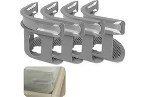 flintronic Bed Sheet Holder, 4PCS Bed Sheet Clips with Lock Strips, Anti Slip Design, Removable Heavy Duty Mattress Clip, Fitted Sh-eet Clips for Corners B-ed Sh-eet Straps for All B-ed Sizes