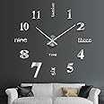 Firelex Digital Clock 3D DIY Wall Clock Large Frameless Modern Acrylic Wall Sticker Clock Silent Design Wall Clock Wall Decor Living Room Home Decor Minimalist Clock Unique Home Decor Wall Art