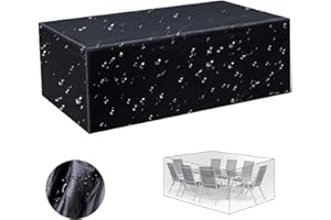 KDOVOKD Gartenmöbel Abdeckung 260x190x90cm(LxBxH),Schutzhülle für Garten-Tische und Möbel-Gruppen - Wasserdicht und UV-stabilisiert- Premium Abdeckhaube Abdeckung Abdeckplane aus 420D Oxford Gewebe