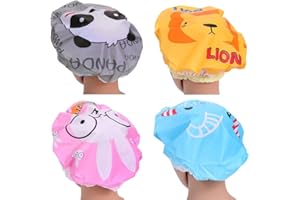 G-Motions cuffiette/cuffia per doccia riutilizzabili con motivo animali, impermeabile (4 cuffia)