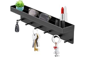 DN DENNOV Portachiavi da Parete, Appendi Chiavi a Muro, Portachiavi da Muro Con 6 Ganci Porta Chiavi da Muro per Casa Per Chiavi, Lettere, Posta Giornali Per Cucina Bagno Soggiorno