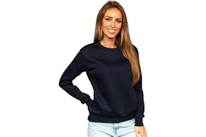 BOLF Mujer Sudadera Cerrada Básica Pulóver Suéter Blusa Jersey Sudadera de Algodón Estilo Deportivo Mix A1A