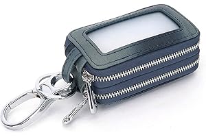 Esdrem Unisex Handmade Genuine Leather Zipper Key Chain Case Pouch Car Key Holder Bag